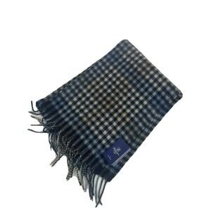 ballantrae lambswool dark grey optical check scarf
